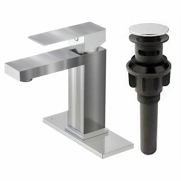 Everflow Bathroom Faucet w/ Deck Plate, 1 handle, 1 or 3 hole Stainless Brushed Nickel BFCTDRKT-N